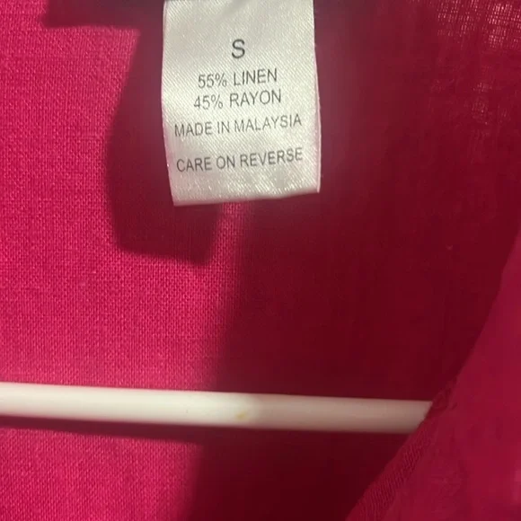 Hot pink linen blend two piece set, size S but fits like m or even large